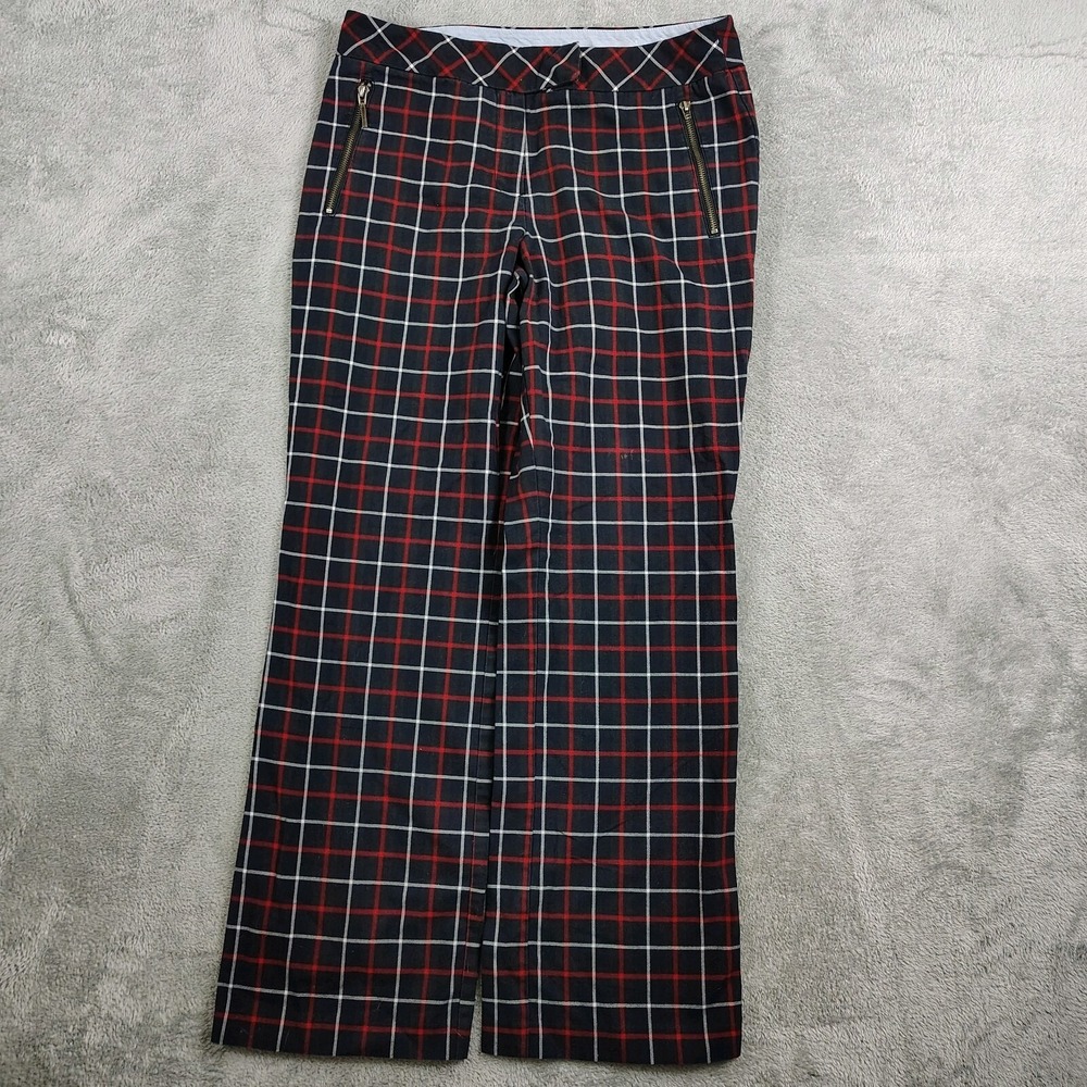 Y2k Tommy Hilfiger Pants Blue Plaid‎ Womens Size 10 Wide Leg Vintage Golf
